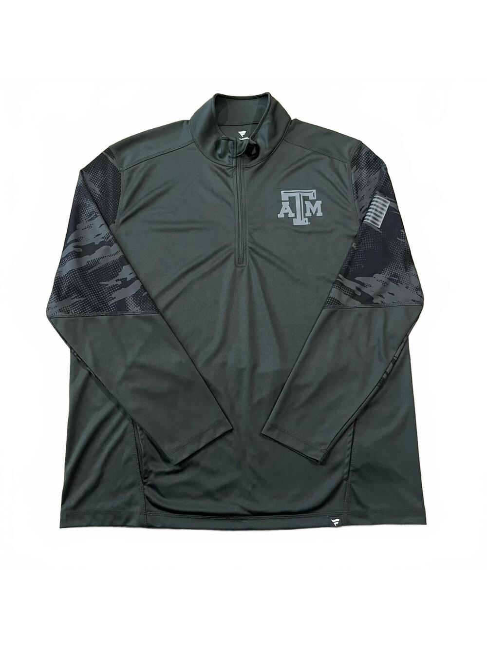 Texas A&M Aggies OHT Fanatics Camo Green Long Sleeve 1/4 Zip Top Size XL